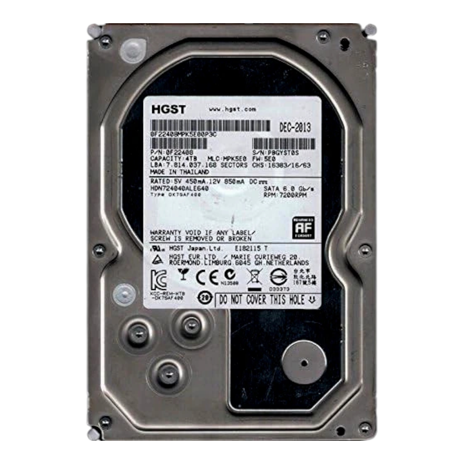 HGST 0F22408 4TB 7200RPM 3.5" SATA 6Gb/s Enterprise Hard Drive | HDN724040ALE640